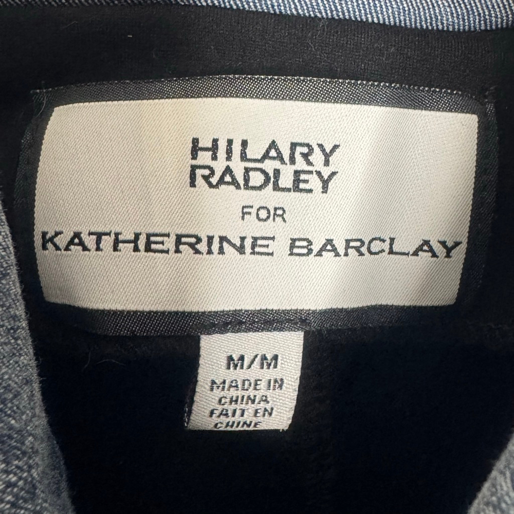Hilary Radley for Katherine Barclay Denim Layered Black Blazer Jacket M - Picture 8 of 8